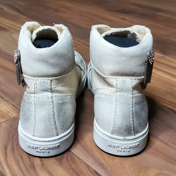 Saint Laurent Distressed Sneakers, Size 6½ - Picture 4 of 9